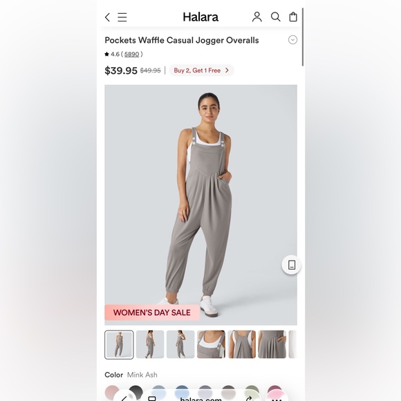 HALARA Pants - Halara Overalls VIRAL Small NWT- Pockets Waffle Casual Jogger MSRP $49.95